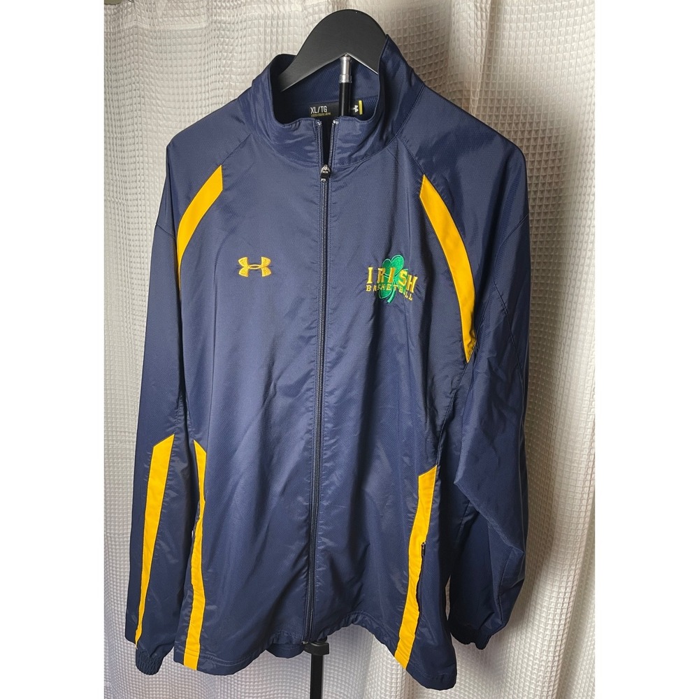 Navy and yellow Under Armour Irish Basketball track jacket size xl